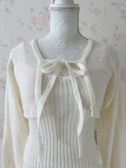 (18% OFF) GRL Camisole Cardigan Set (Ivory)