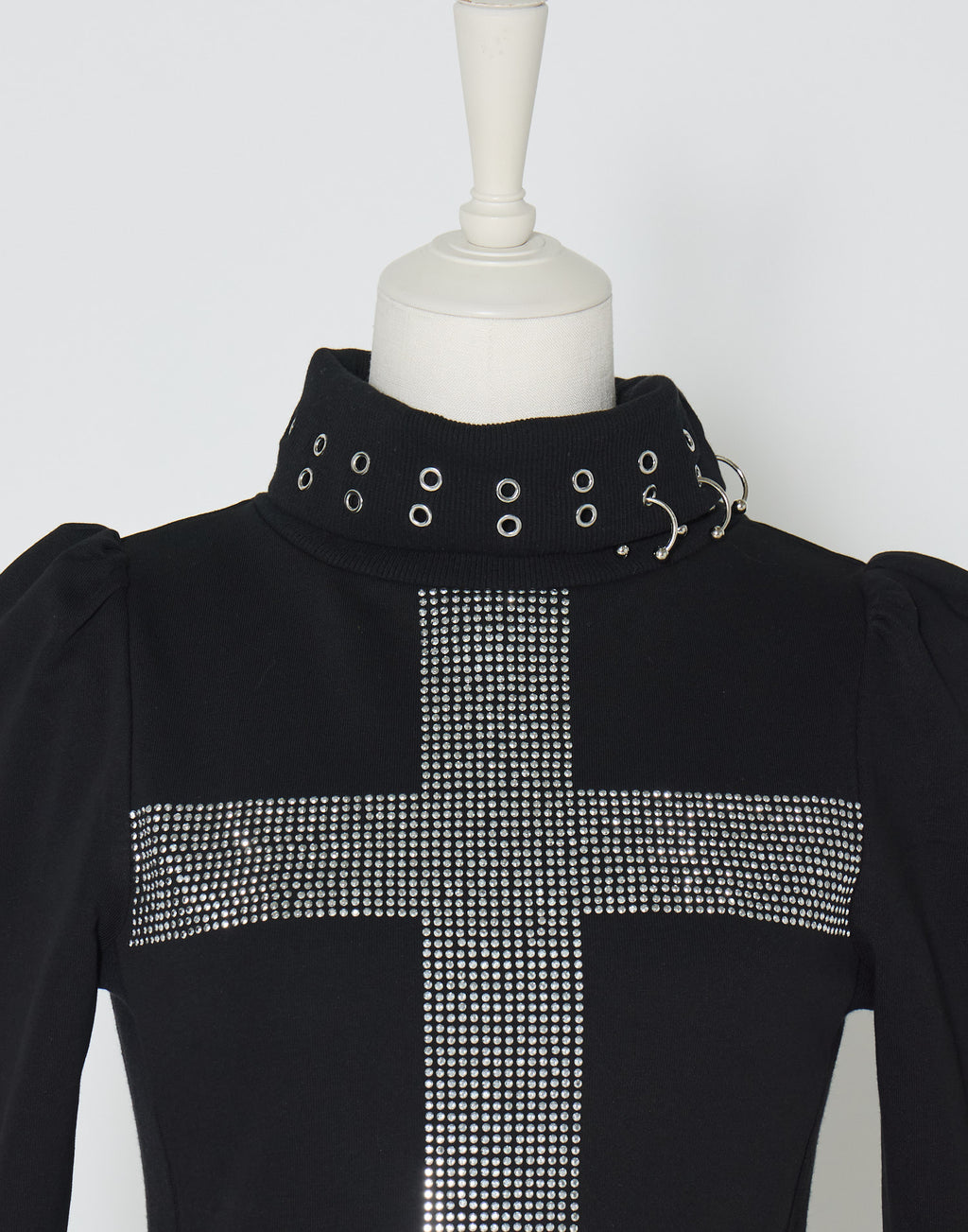 AVENCHUMU Rhinestone cross chiffon hem one-piece