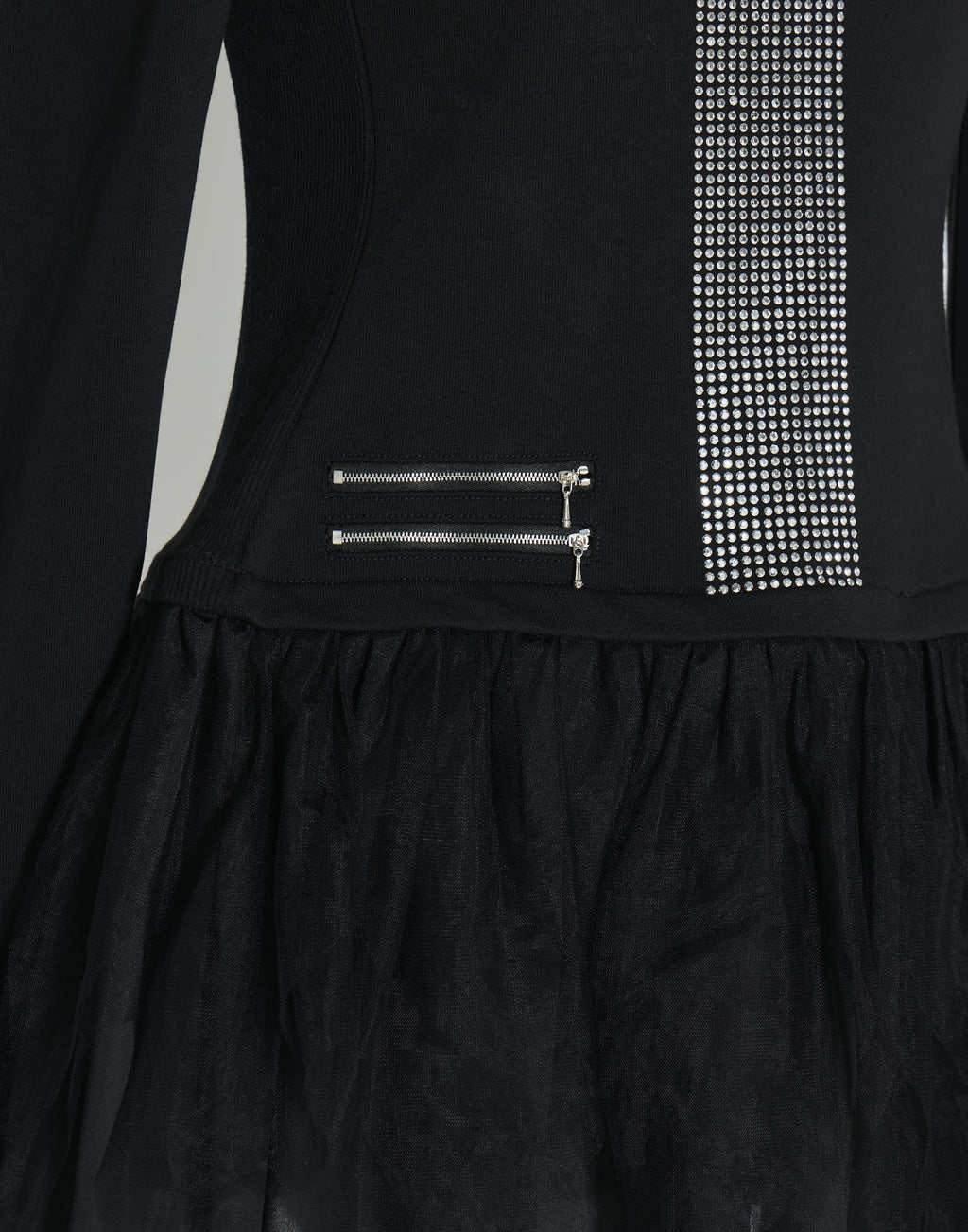 AVENCHUMU Rhinestone cross chiffon hem one-piece