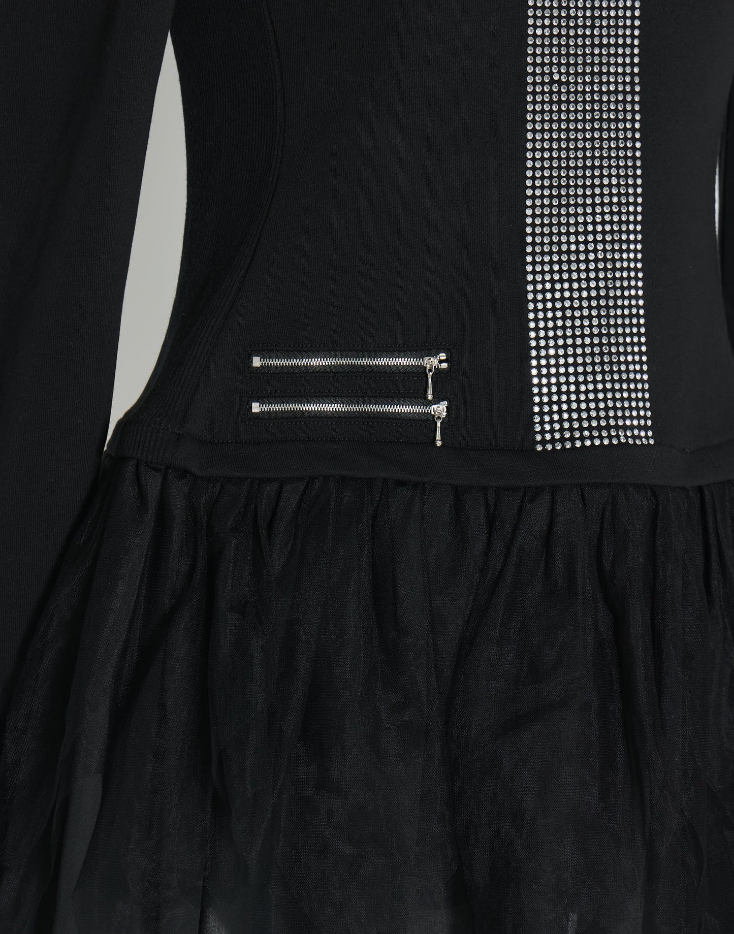 AVENCHUMU Rhinestone cross chiffon hem one-piece