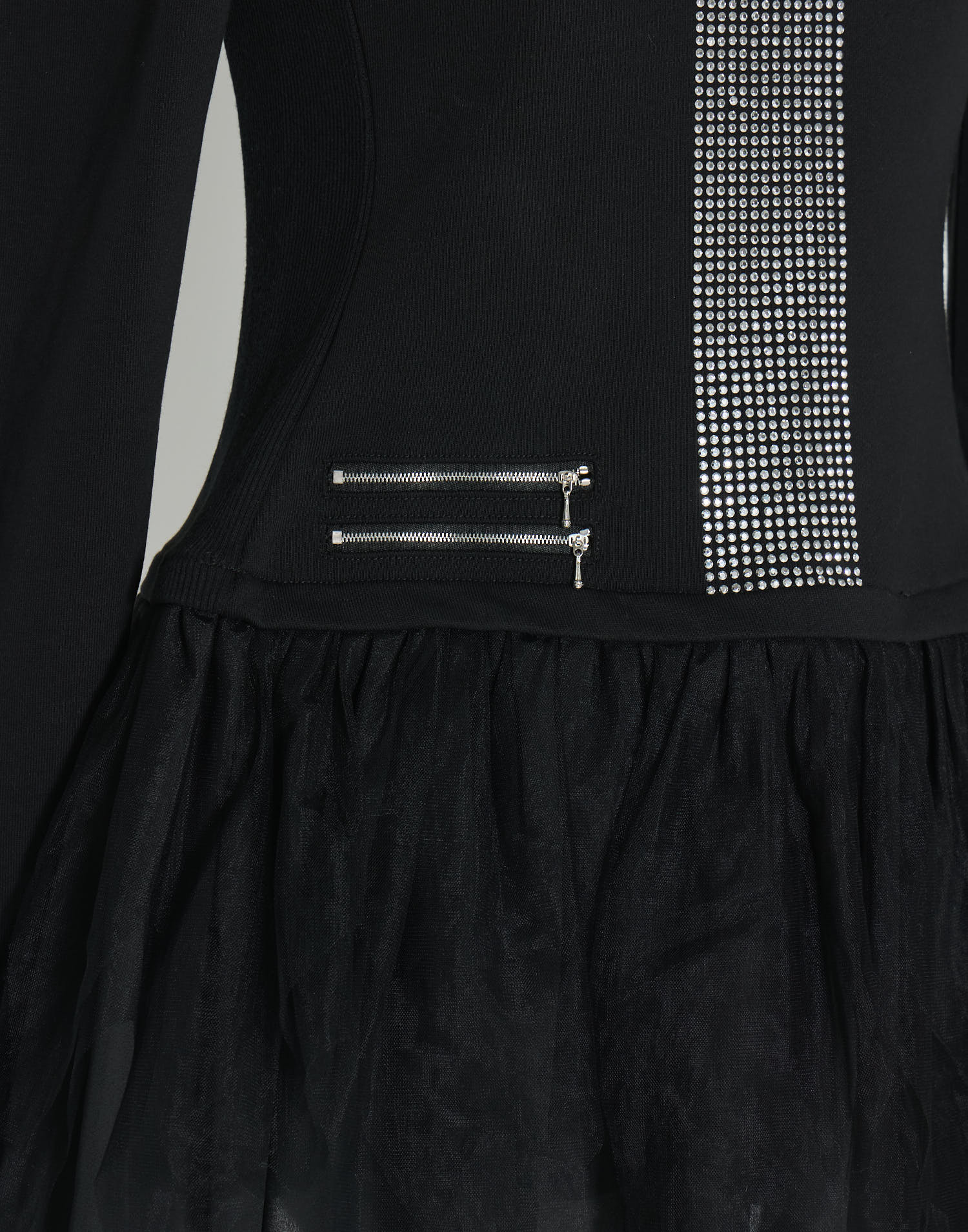 AVENCHUMU Rhinestone cross chiffon hem one-piece