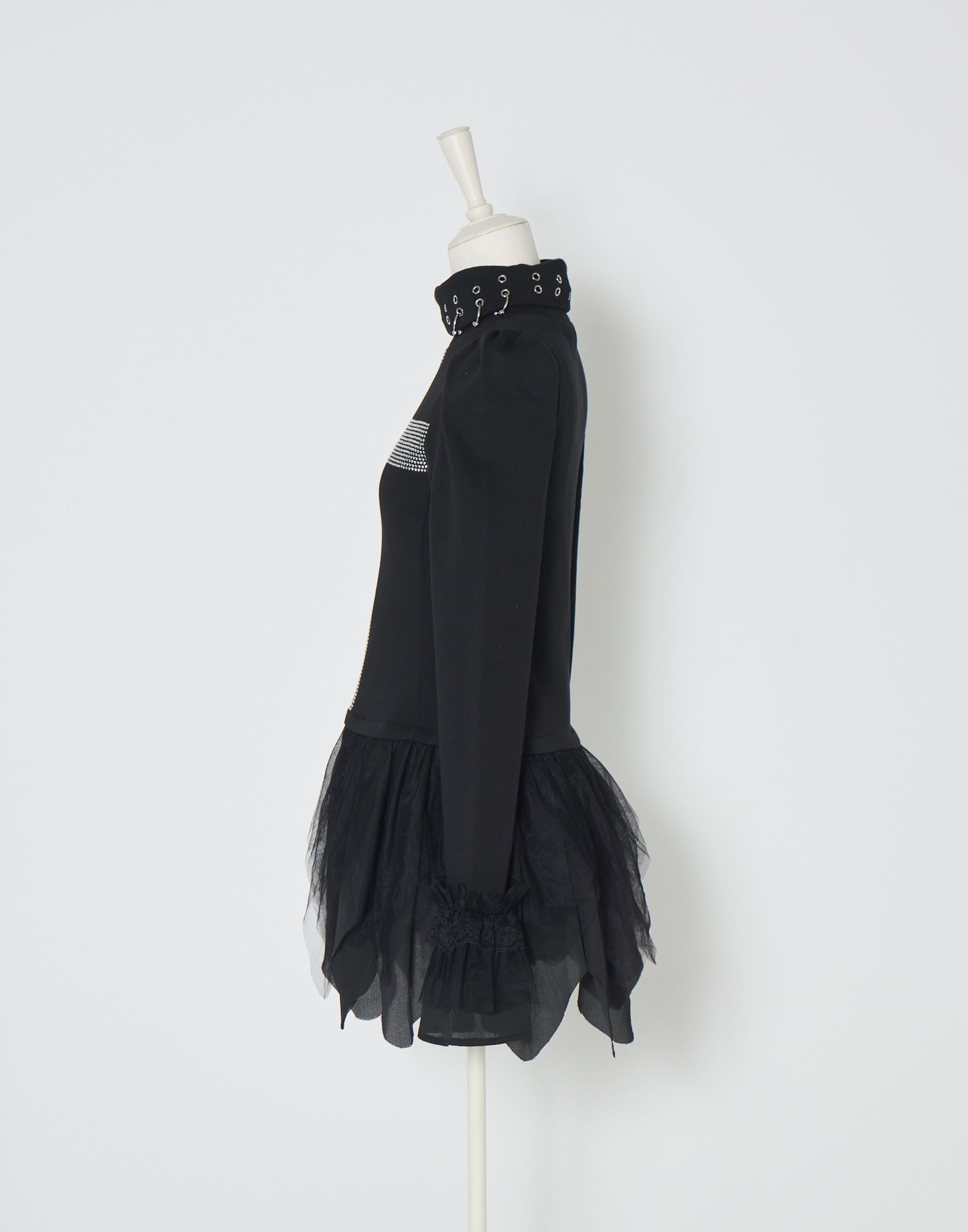 AVENCHUMU Rhinestone cross chiffon hem one-piece