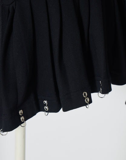 AVENCHUMU Pleated devil zip hoodie