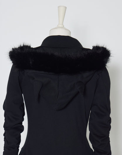 AVENCHUMU Pleated devil zip hoodie