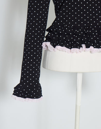 AVENCHUMU Brass knuckle long sleeve frill tops