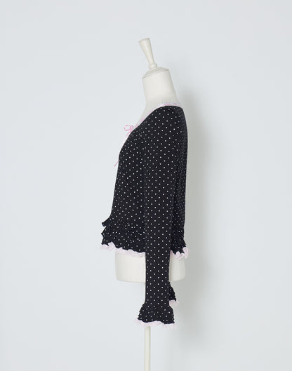 AVENCHUMU Brass knuckle long sleeve frill tops