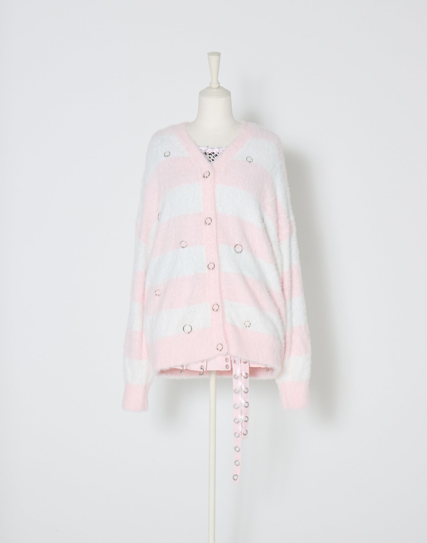 AVENCHUMU side lace up pierce pleated skirt