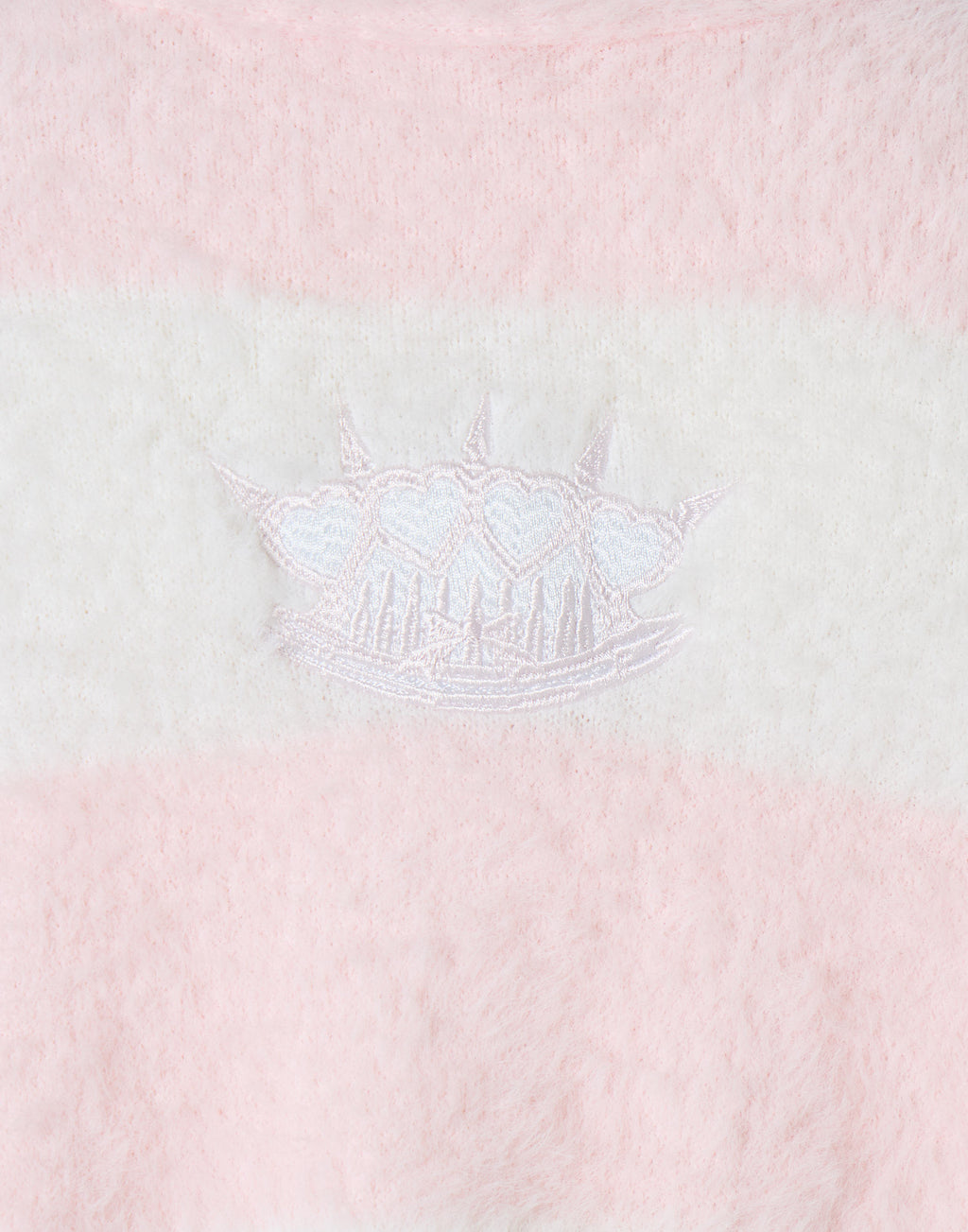 AVENCHUMU Pierced brass knuckles border shaggy knit cardbigan