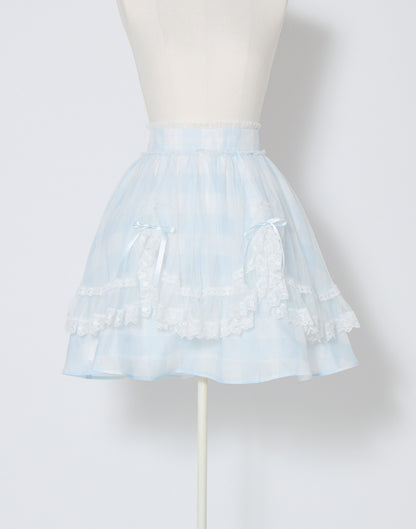 mellfy memory Fairy gingham tulle apron Skirt
