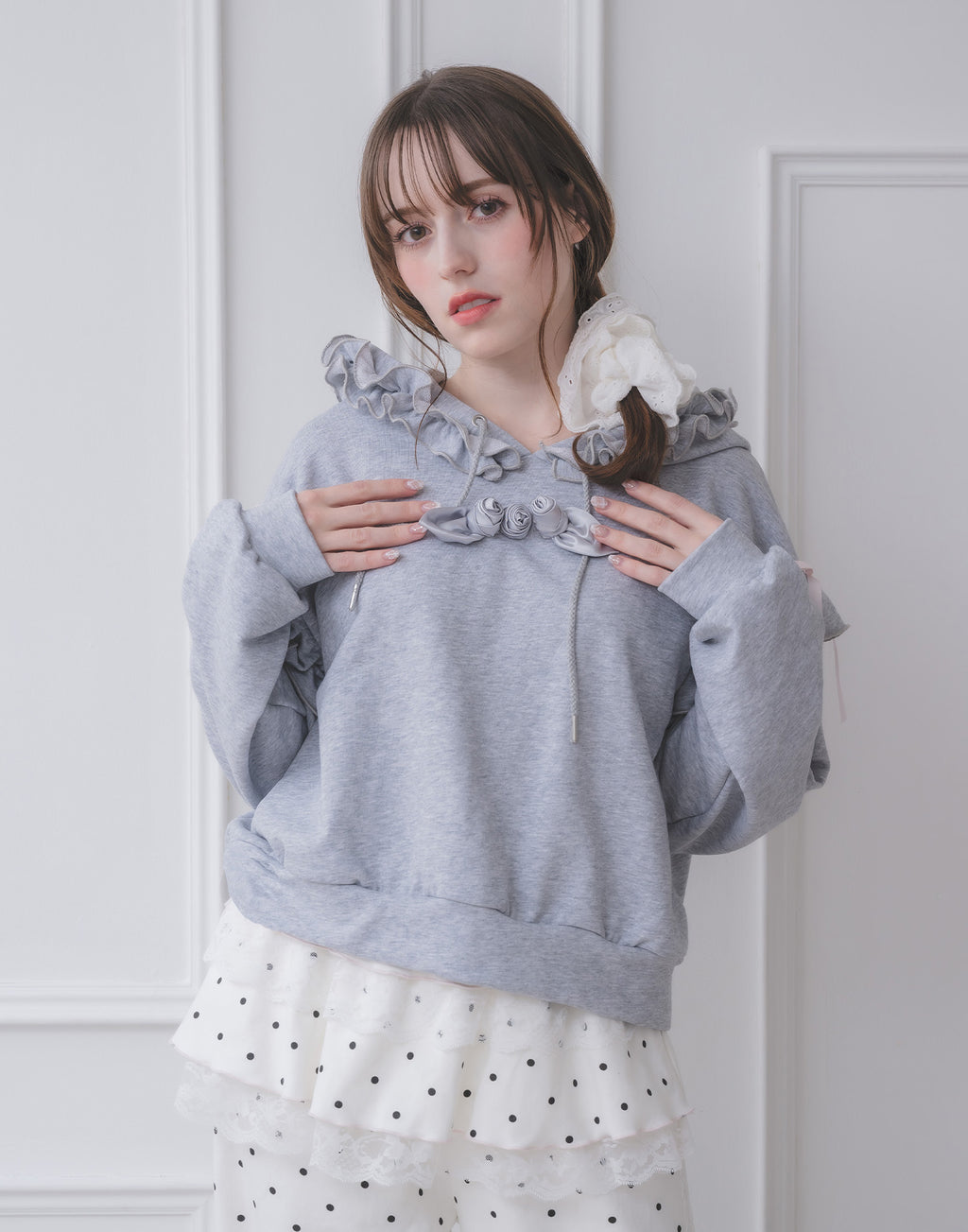 Lolime rose motif hoodie