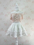 2 Way Shoulder Lacy Top (Peach Pink)