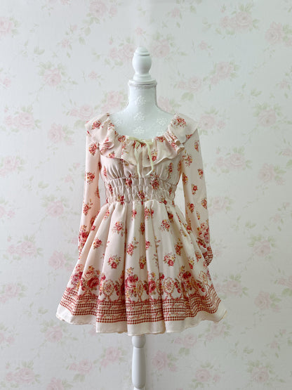 LIZ LISA Rose Checked Long Sleeved Dress
