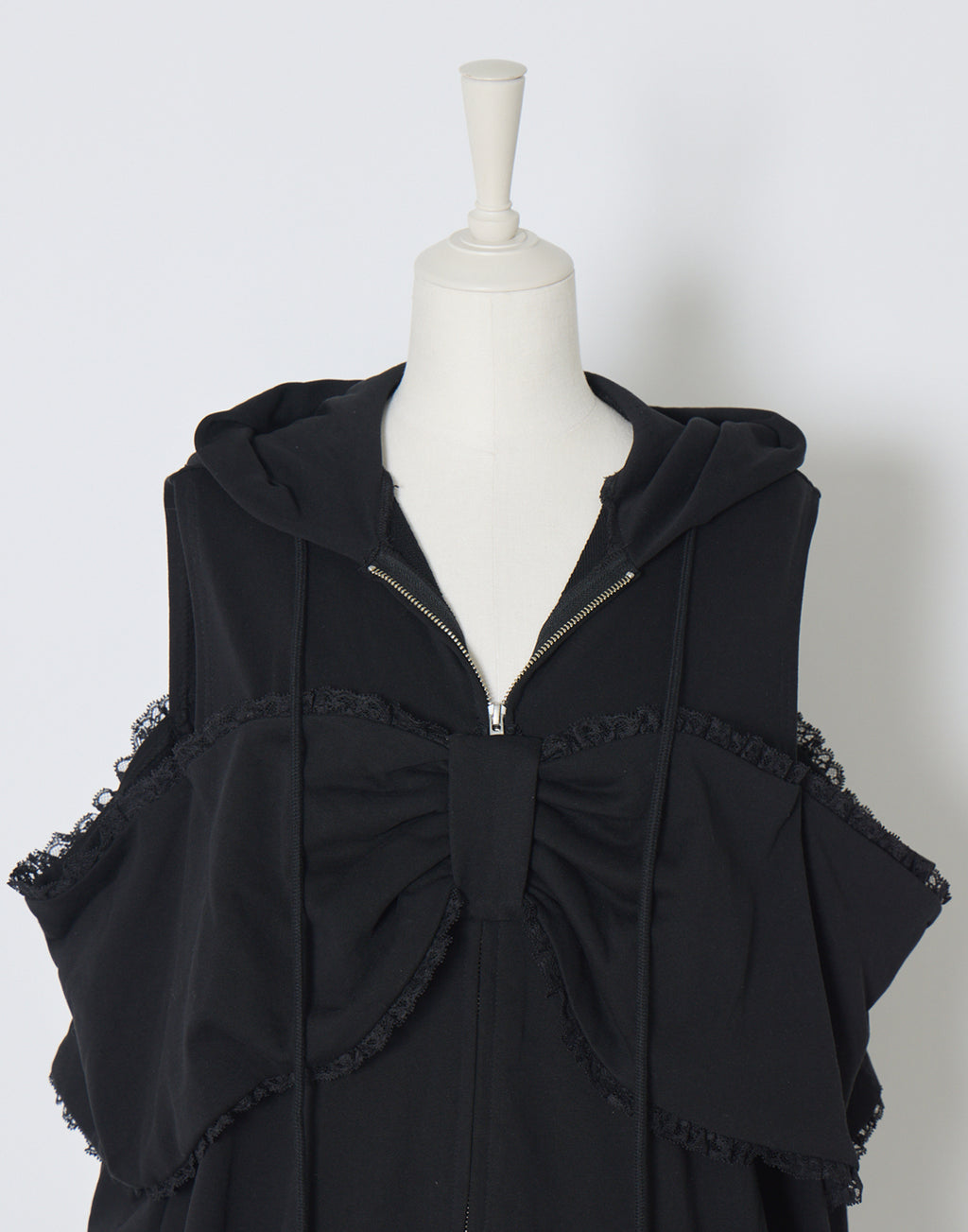 AVENCHUMU Ribbon shoulder zip hoodie oversize Dress