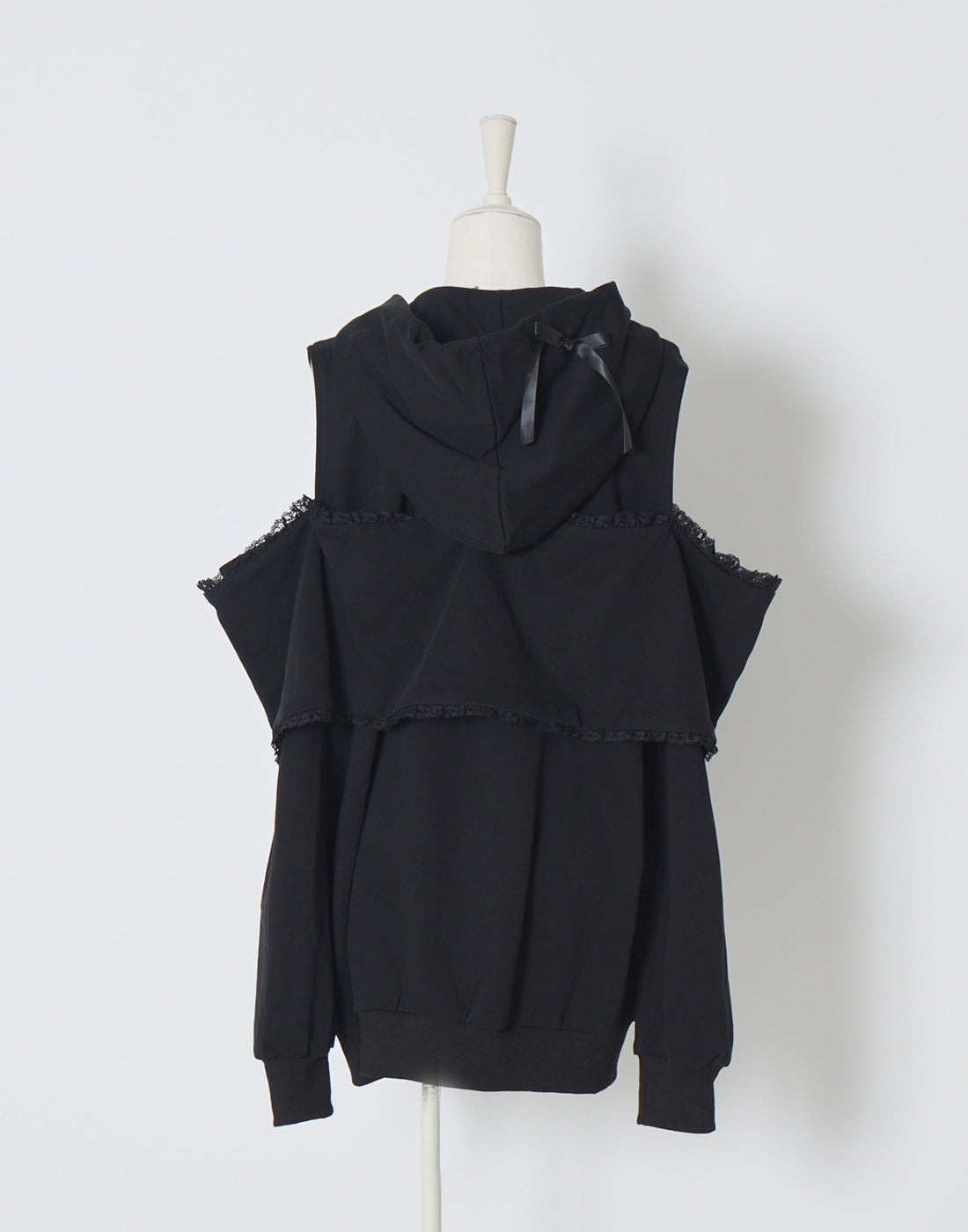 AVENCHUMU Ribbon shoulder zip hoodie oversize Dress