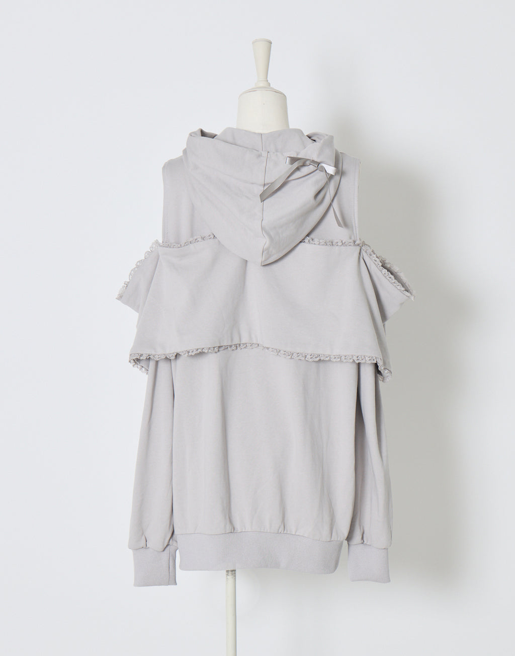 AVENCHUMU Ribbon shoulder zip hoodie oversize Dress