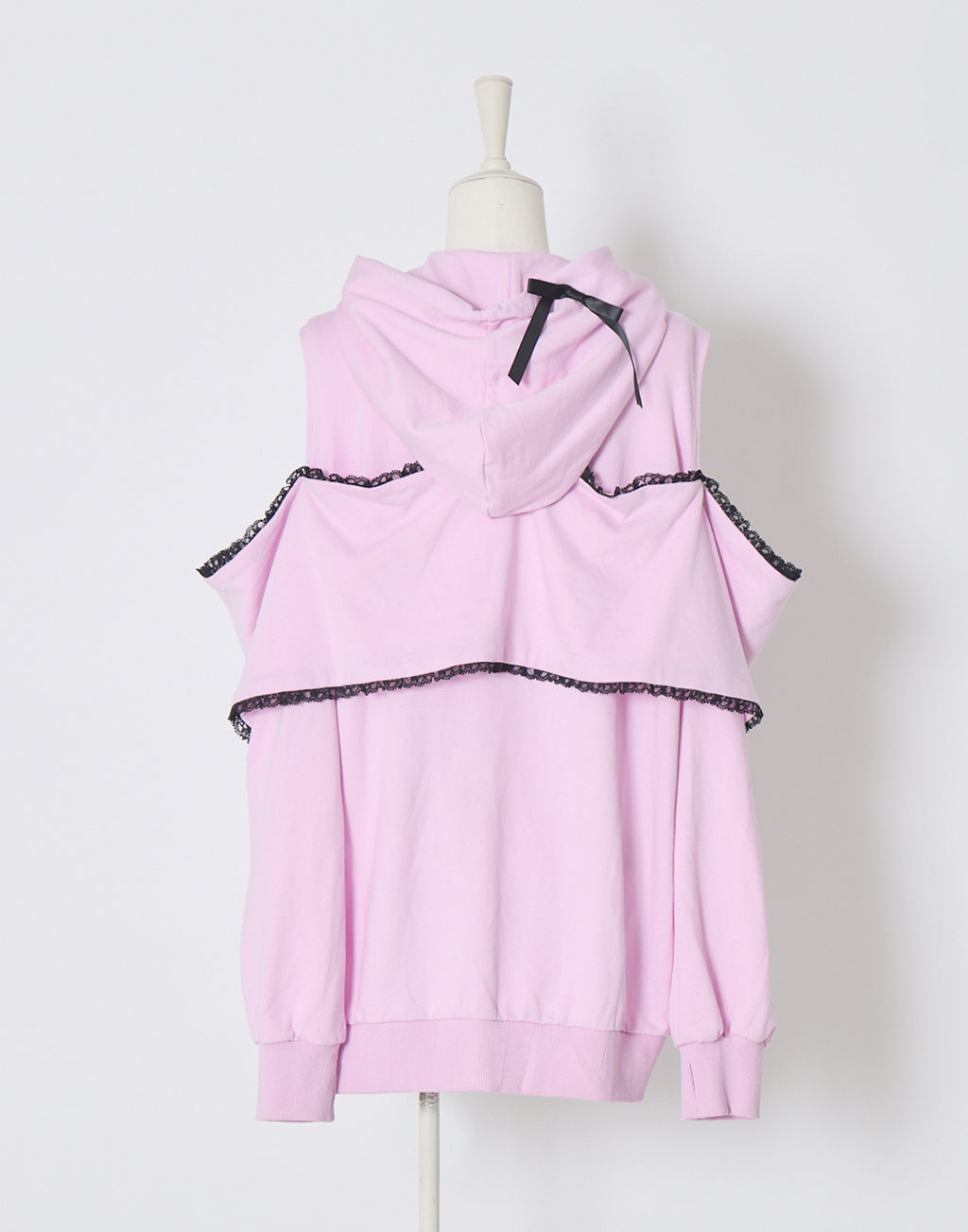 AVENCHUMU Ribbon shoulder zip hoodie oversize Dress