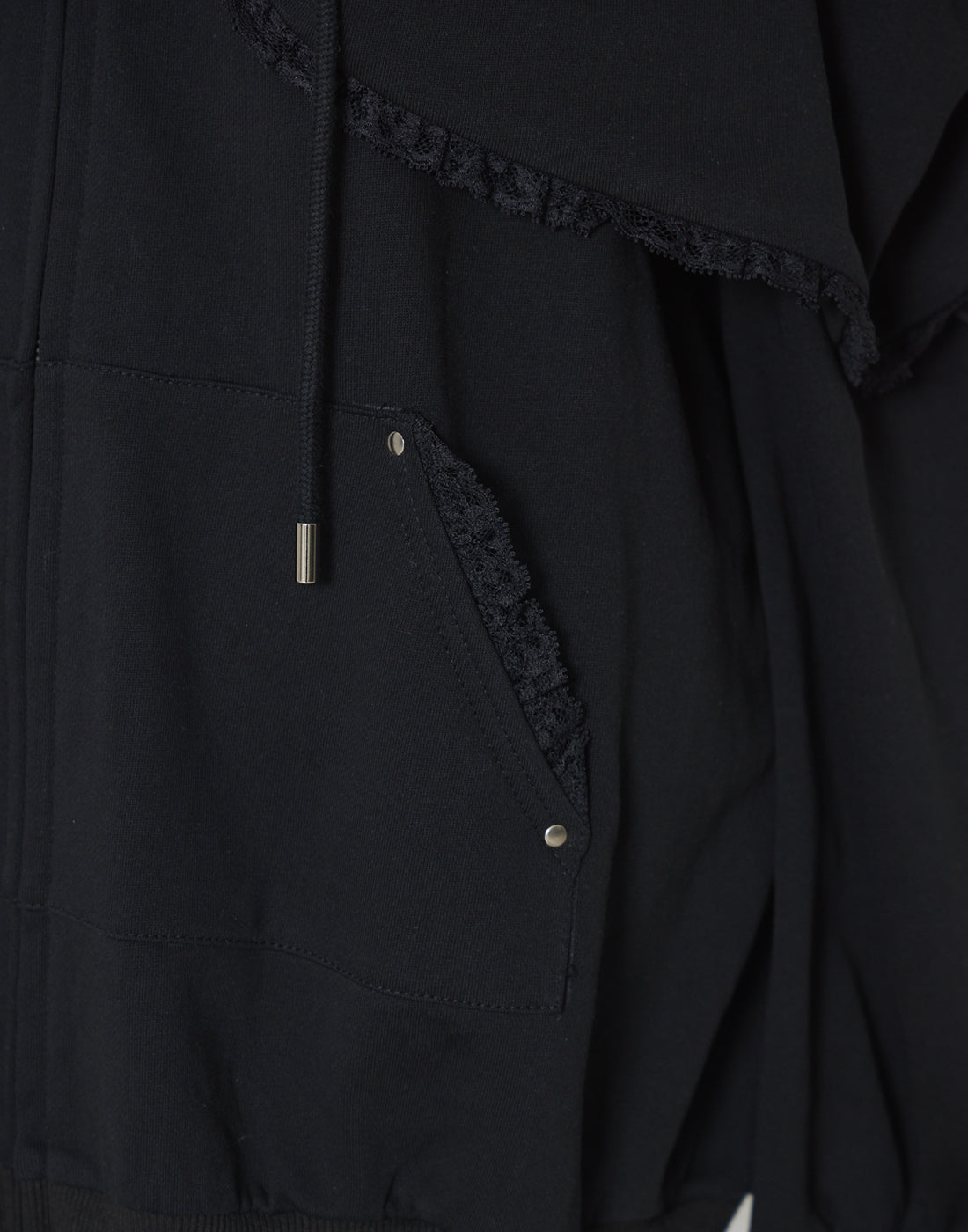 AVENCHUMU Ribbon shoulder zip hoodie oversize Dress