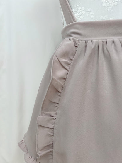 ROJITA Ruffled Jumper Skirt (Moca Beige)