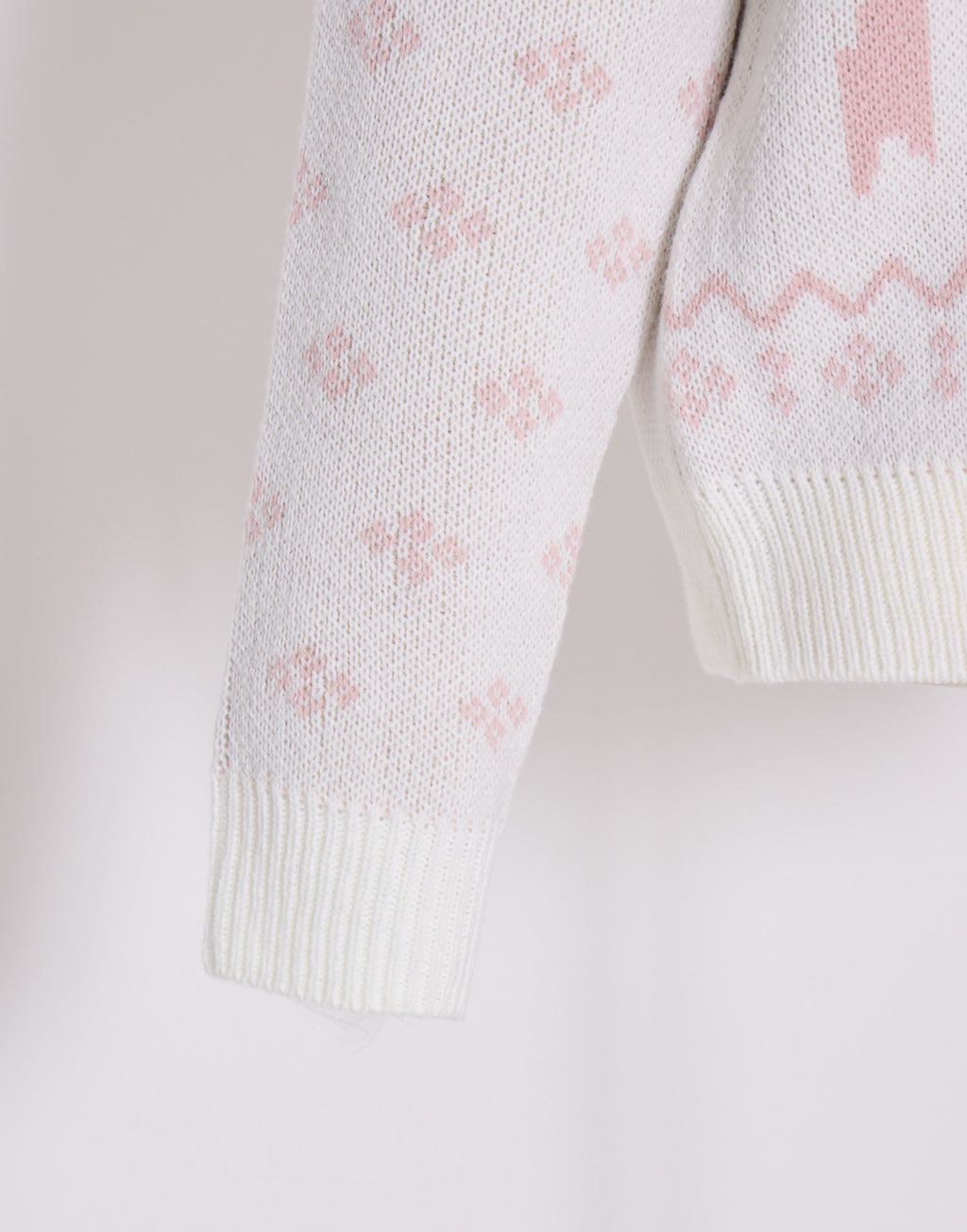 Lolime ribbon & floral cowichan knit zip up