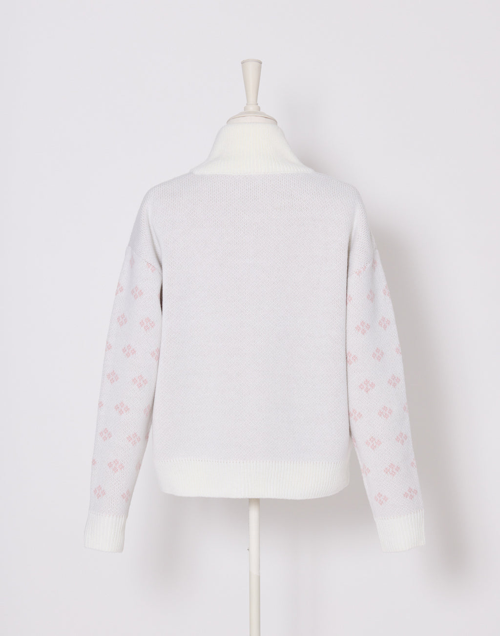 Lolime ribbon & floral cowichan knit zip up