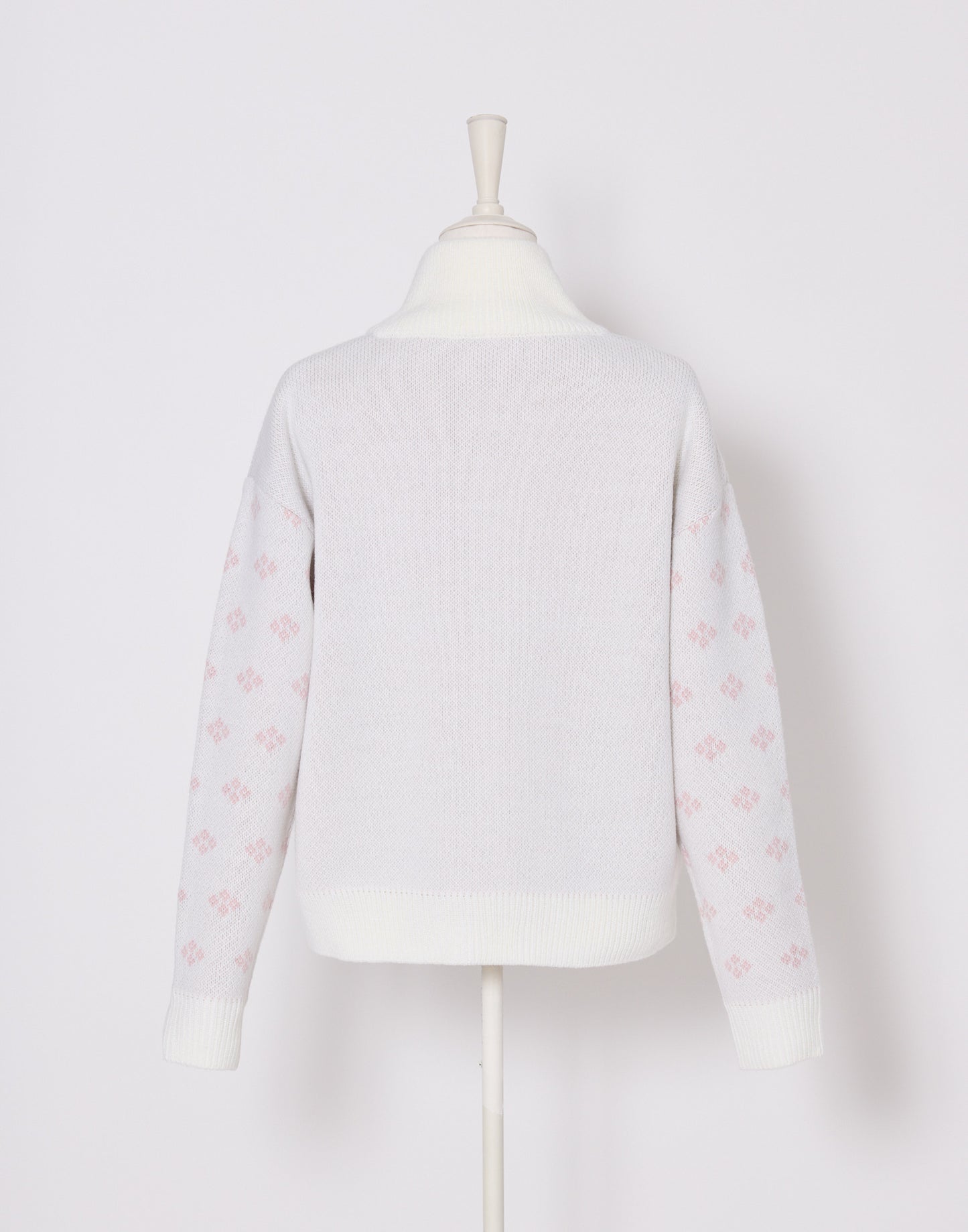 Lolime ribbon & floral cowichan knit zip up