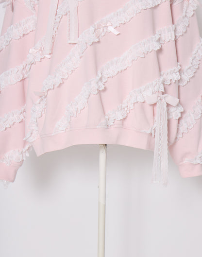 Lolime lacy ribbon sweatshirt