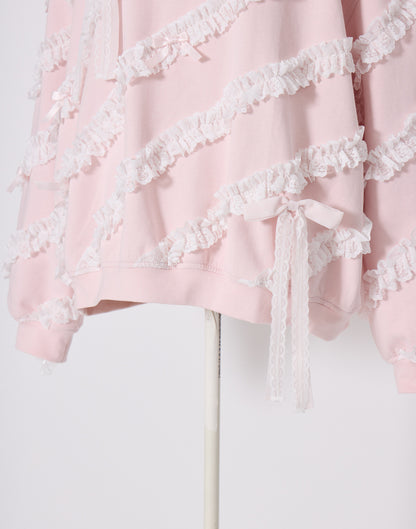 Lolime lacy ribbon sweatshirt