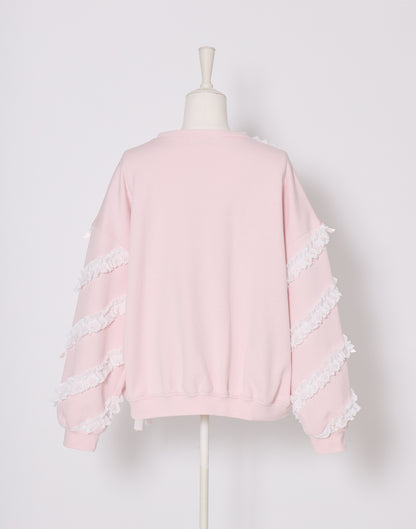 Lolime lacy ribbon sweatshirt