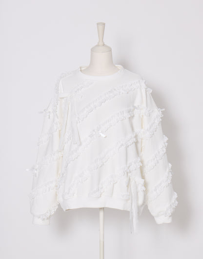 Lolime lacy ribbon sweatshirt