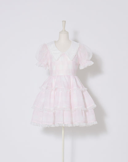 mellfy memory Fairy gingham tiered doll Dress