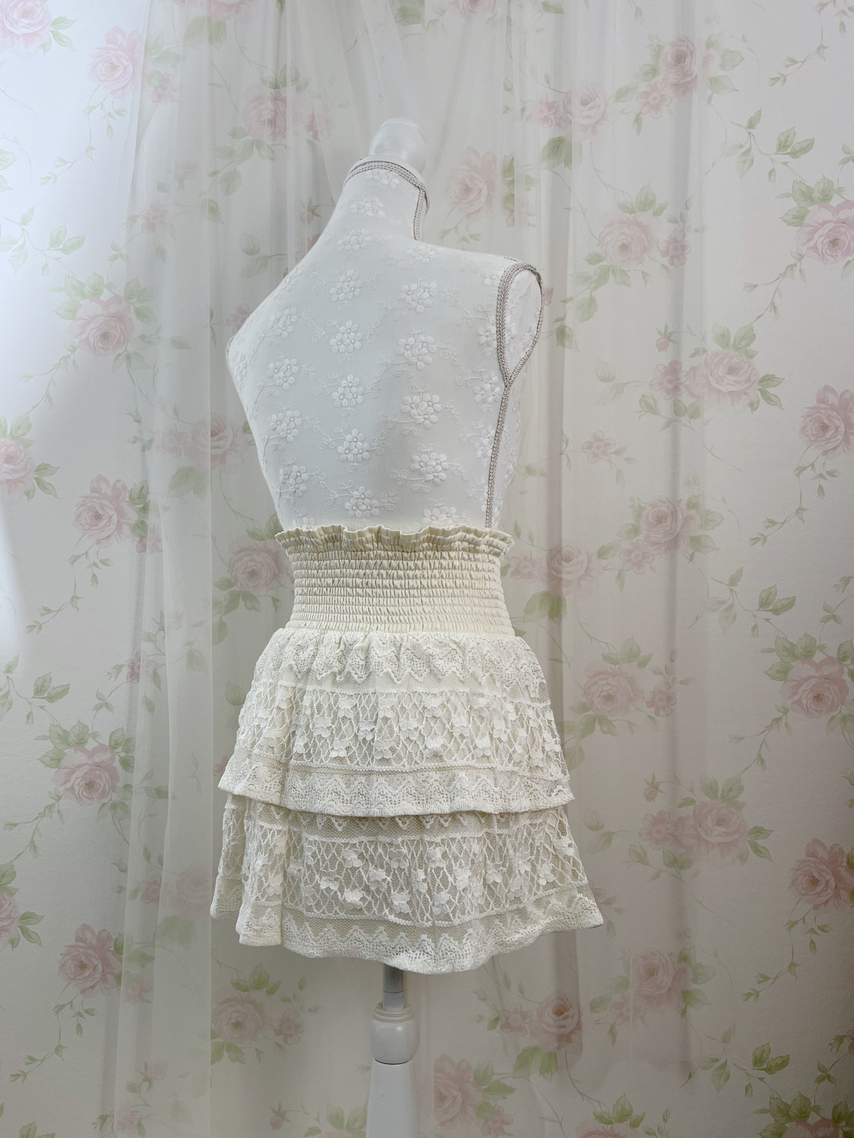 Peach John Crocheted Skirt (Ivory)