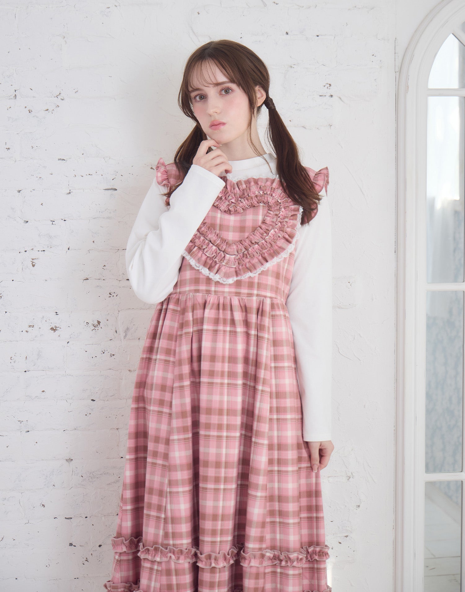 Lolime frill heart long dress