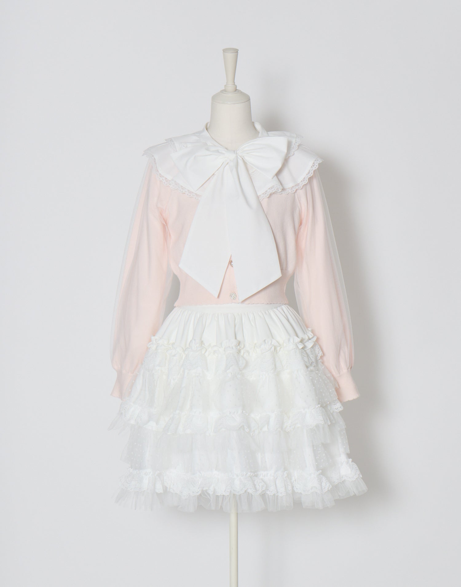 mellfy memory Sugar lace ribbon tie blouse