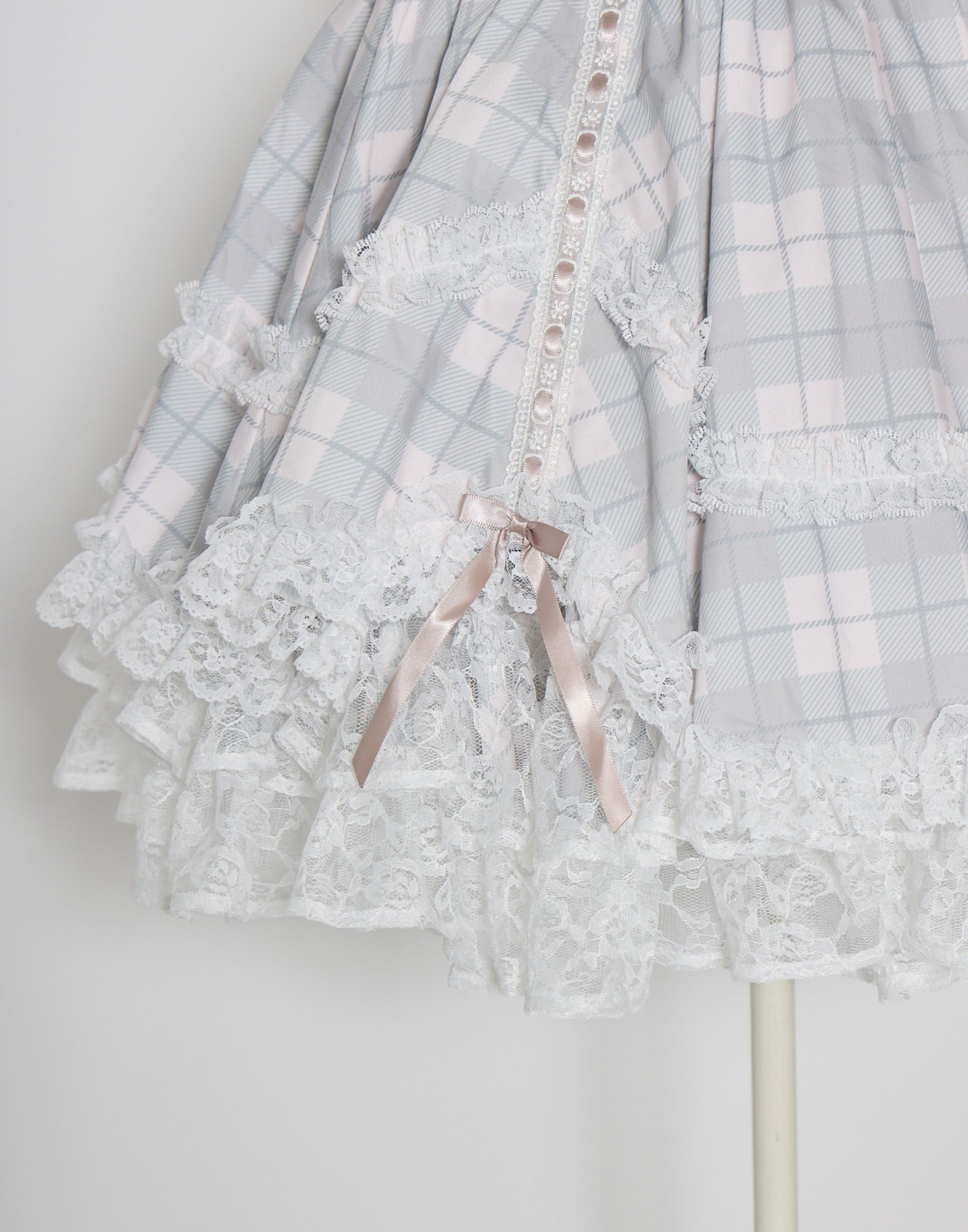 mellfy memory Sweet check love lace skirt