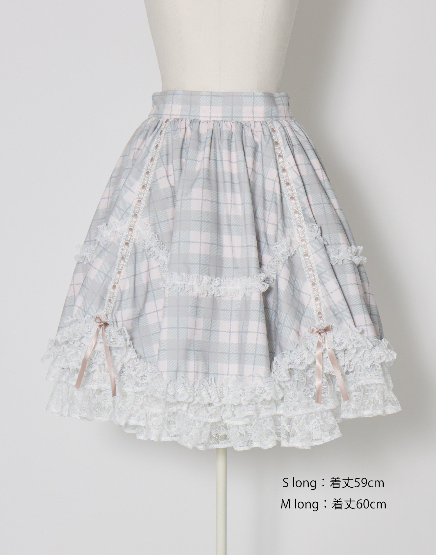 mellfy memory Sweet check love lace skirt