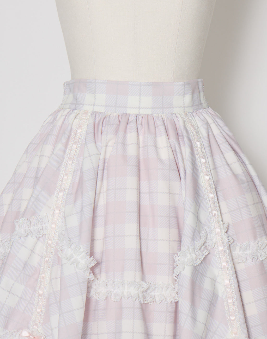 mellfy memory Sweet check love lace skirt