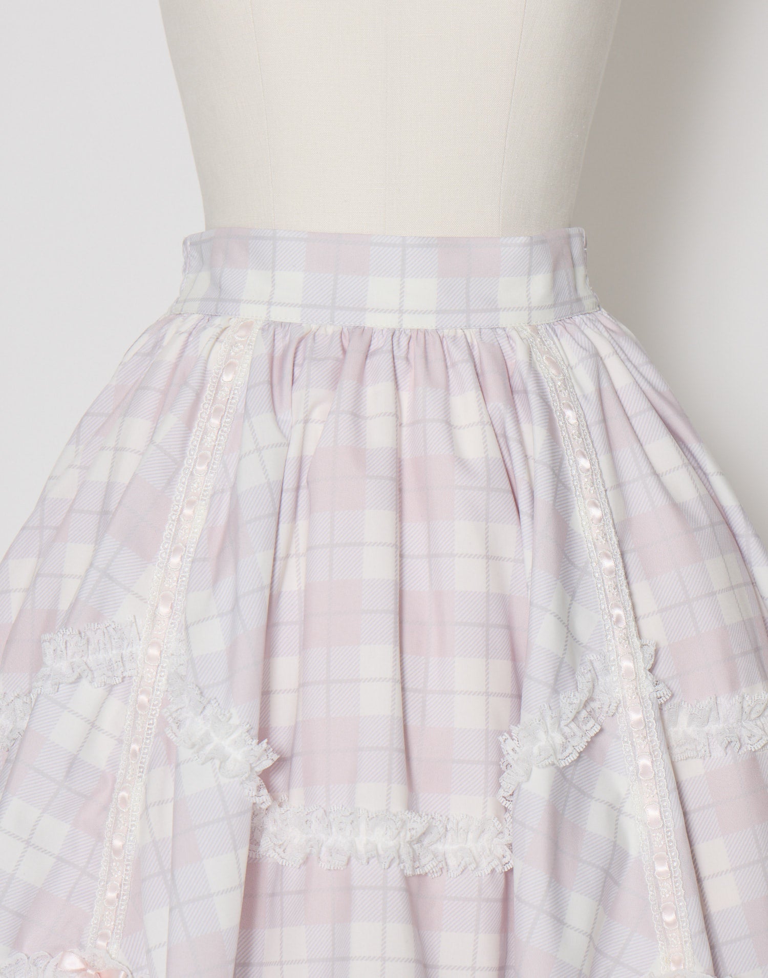 mellfy memory Sweet check love lace skirt