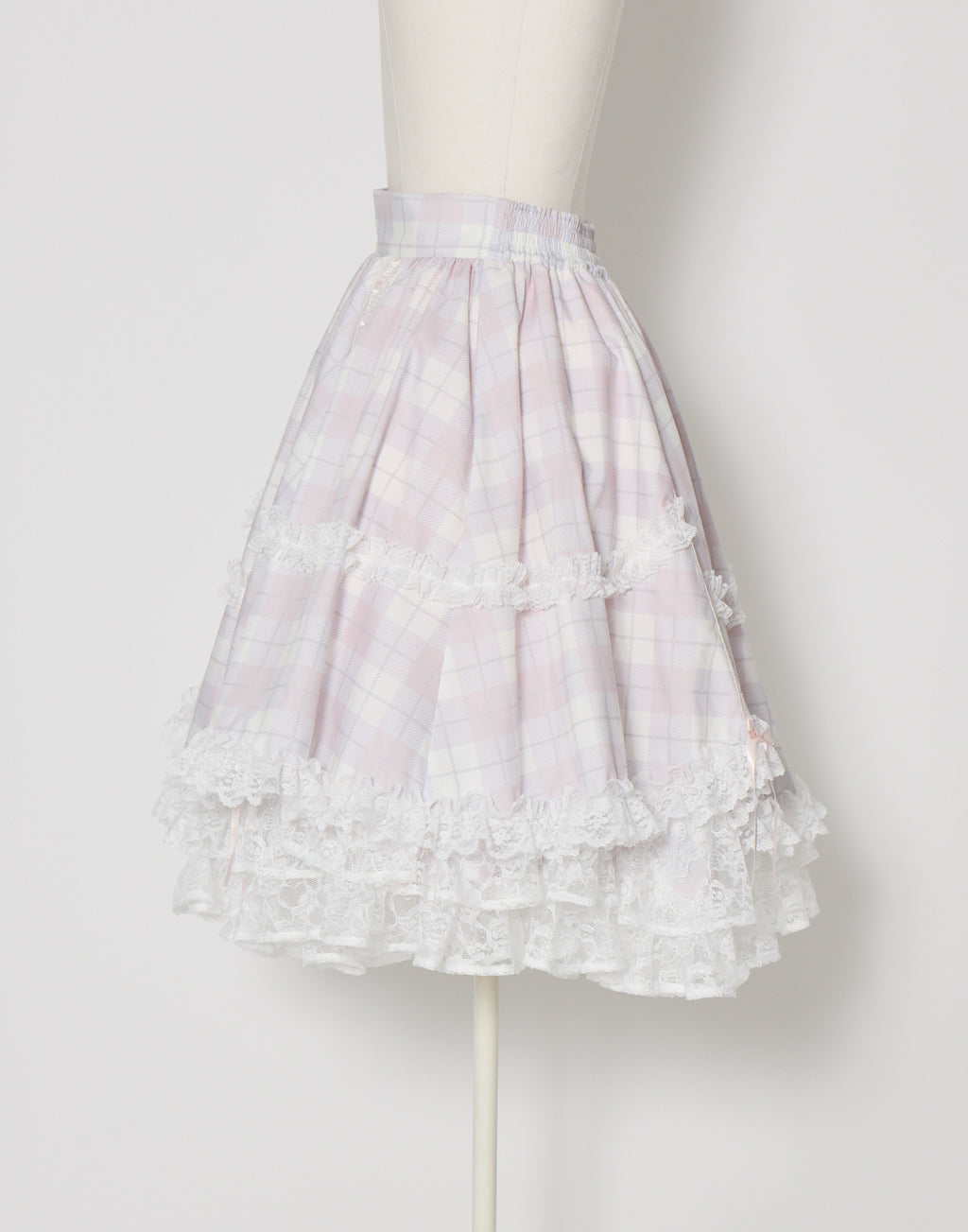 mellfy memory Sweet check love lace skirt