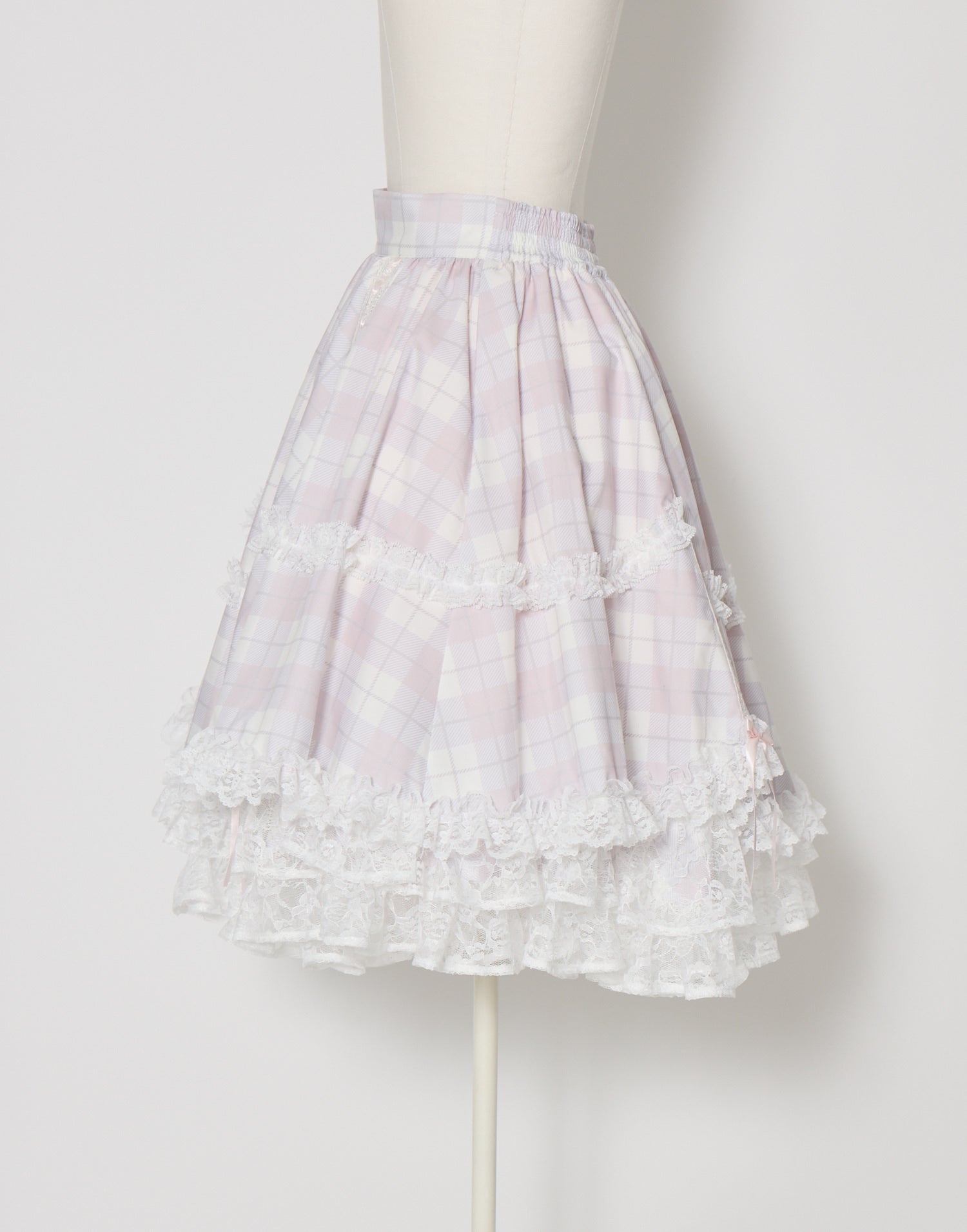 mellfy memory Sweet check love lace skirt