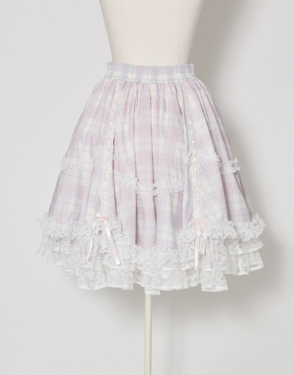 mellfy memory Sweet check love lace skirt