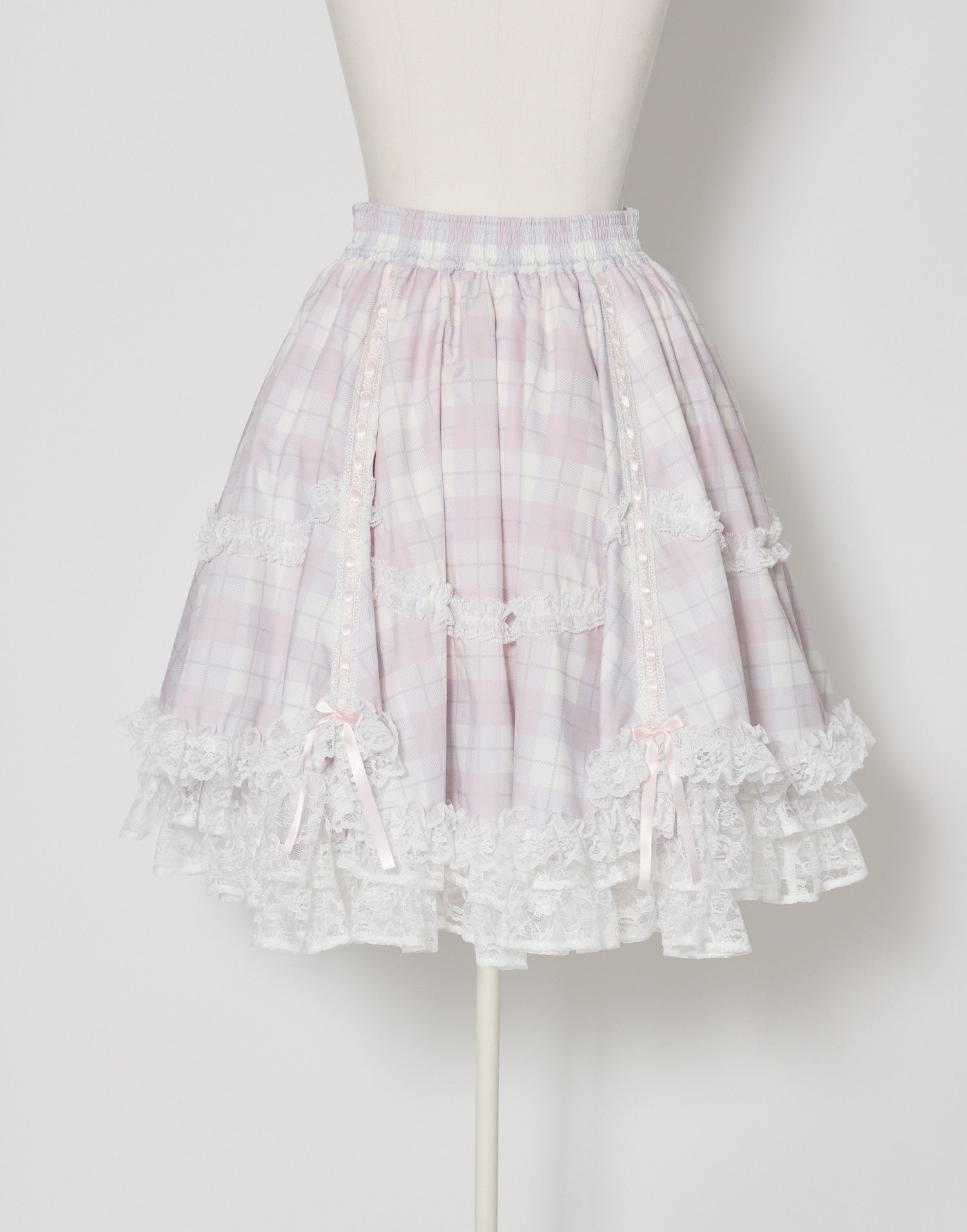 mellfy memory Sweet check love lace skirt