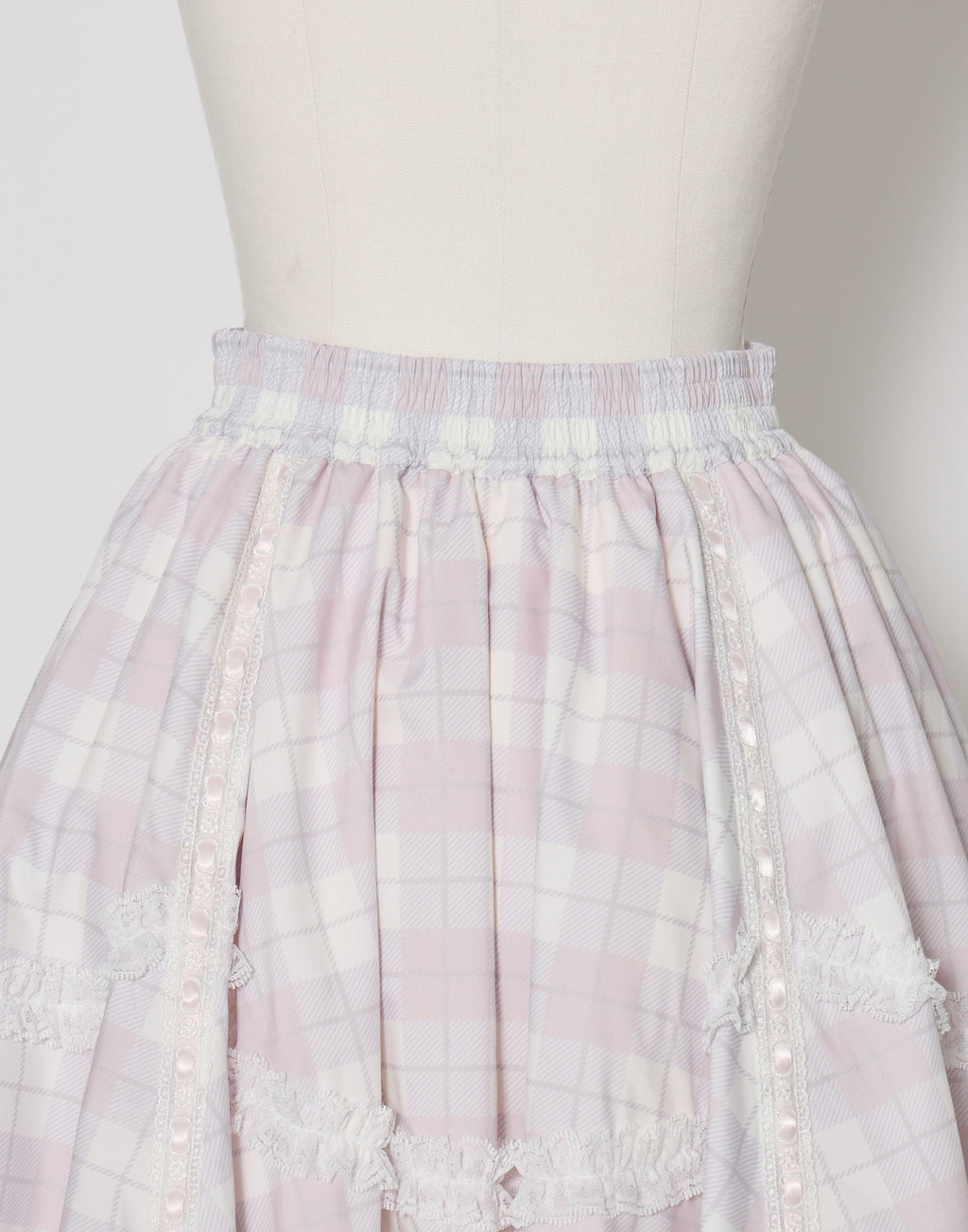 mellfy memory Sweet check love lace skirt