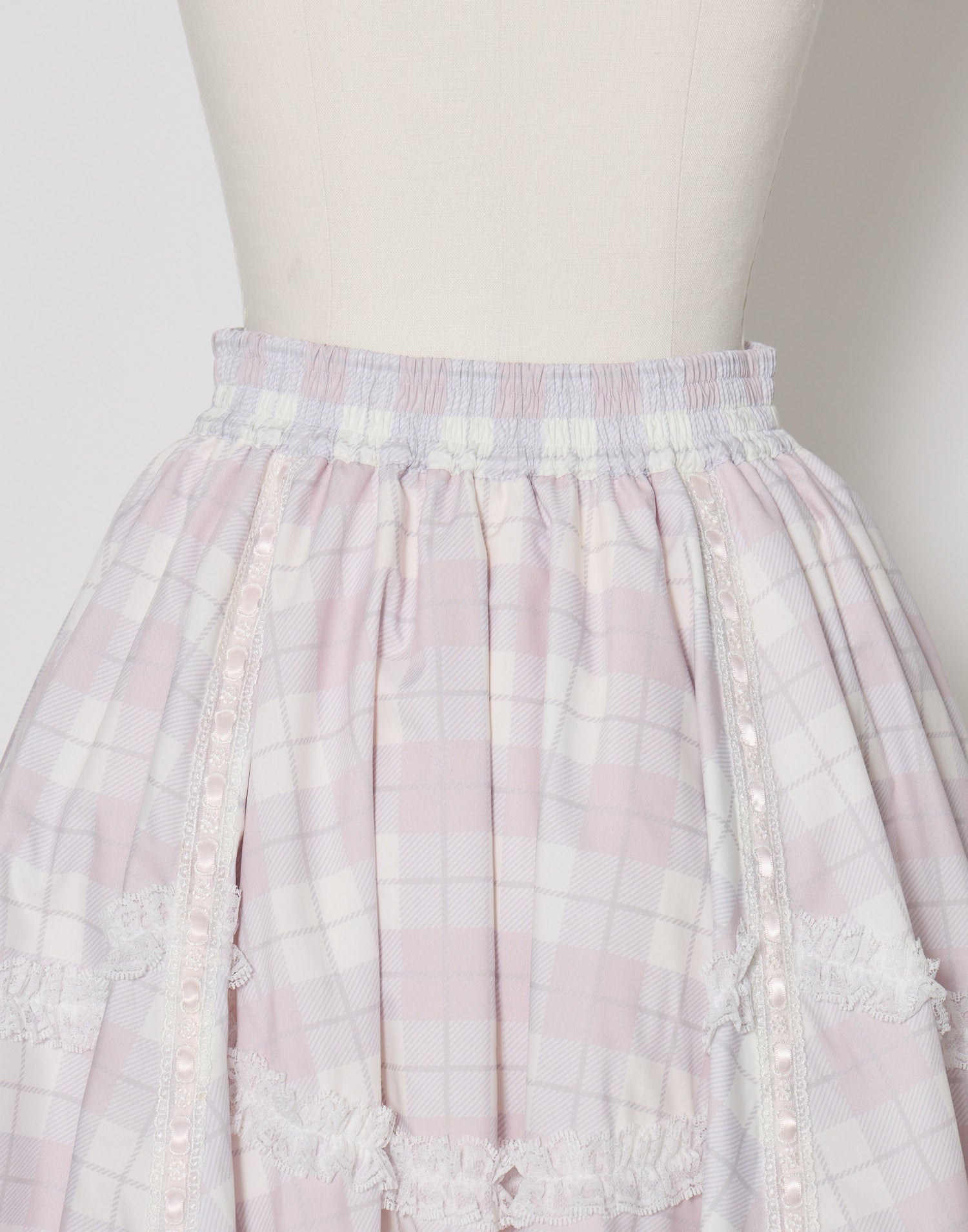 mellfy memory Sweet check love lace skirt