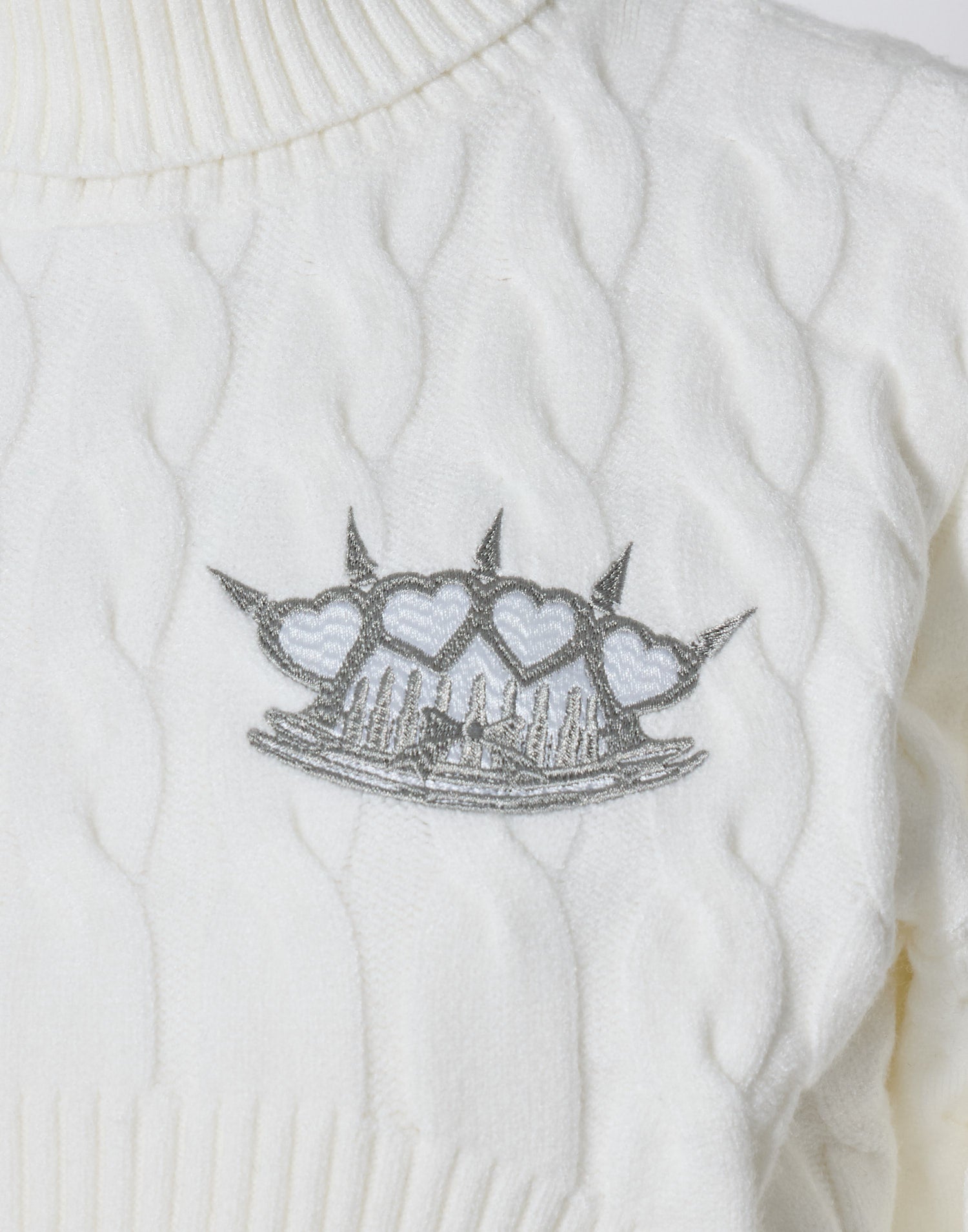 AVENCHUMU Brass knuckle cable knit tops