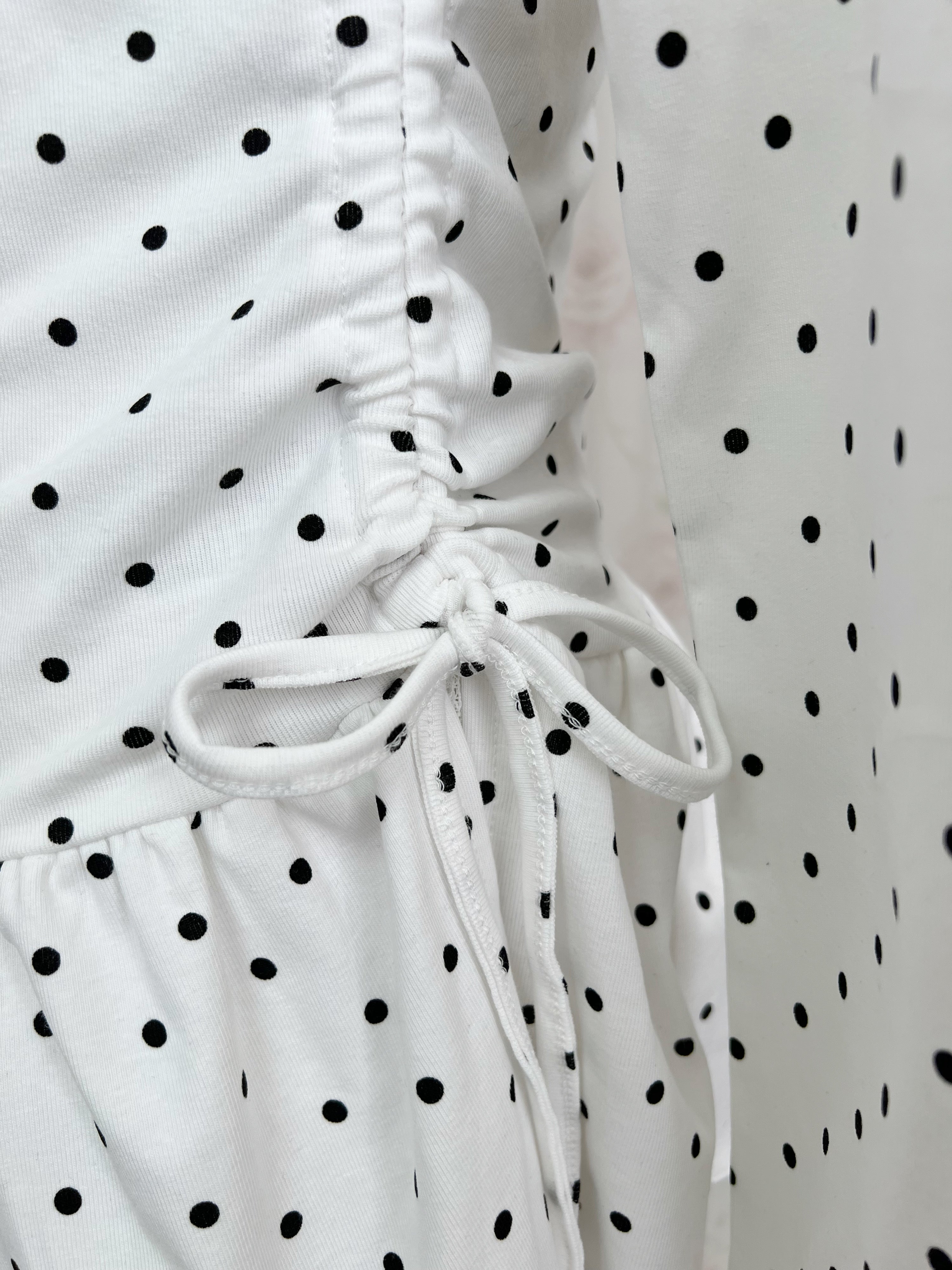 Halter Neck Polka Dot Tunic Top (White)