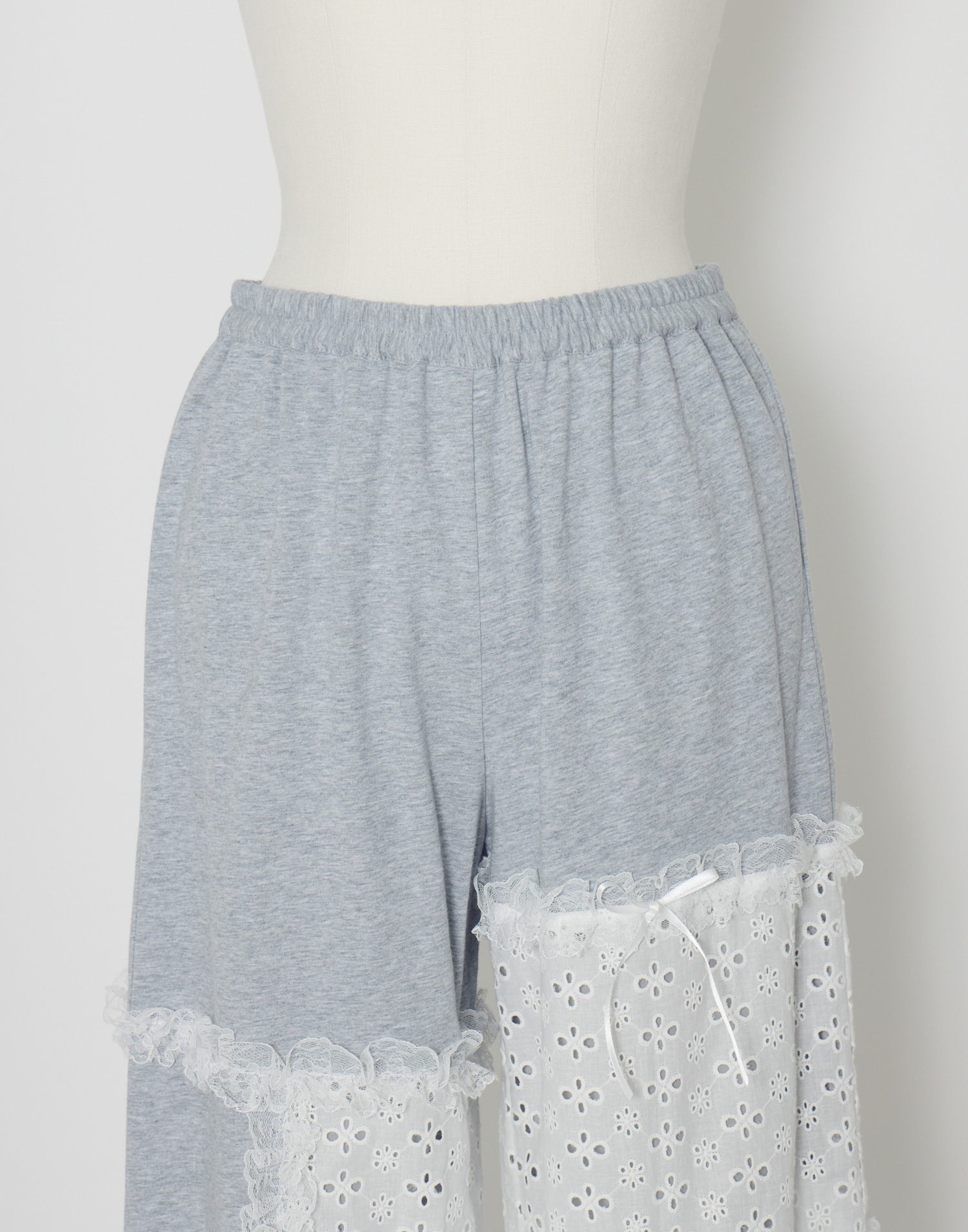 Lolime patchwork lace frill pants