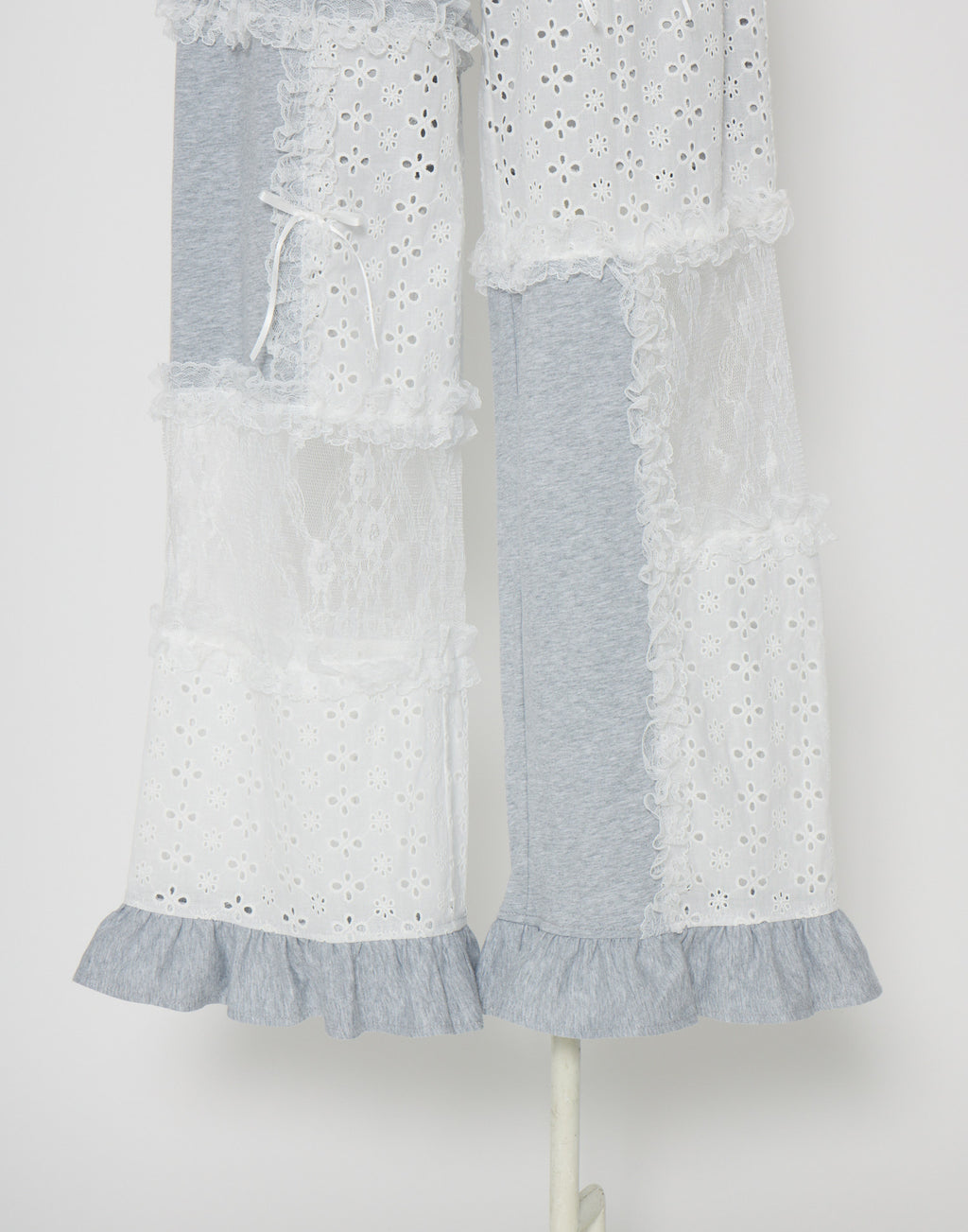 Lolime patchwork lace frill pants