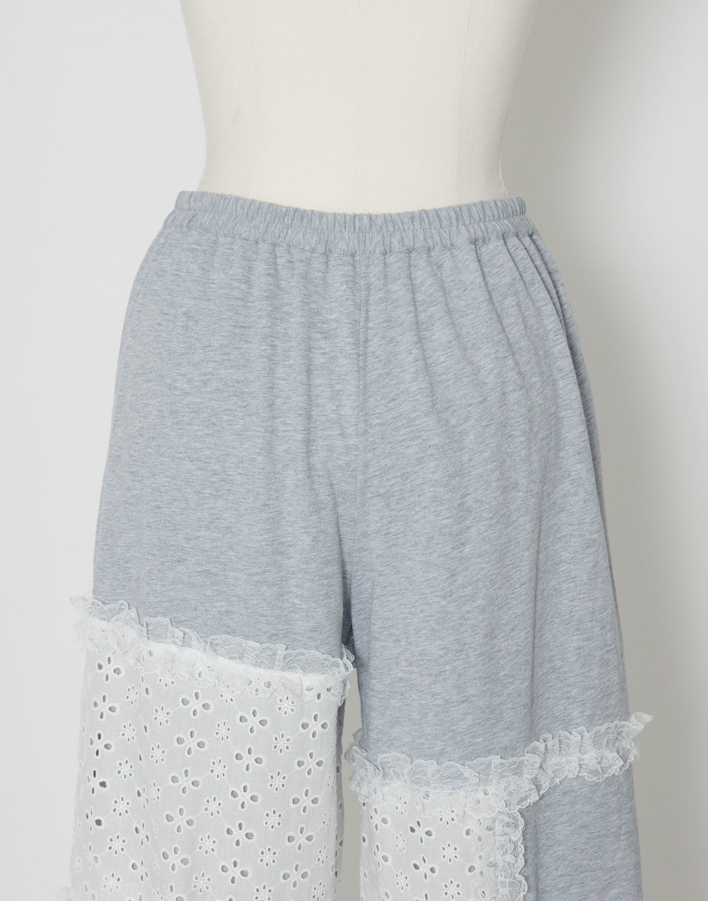 Lolime patchwork lace frill pants