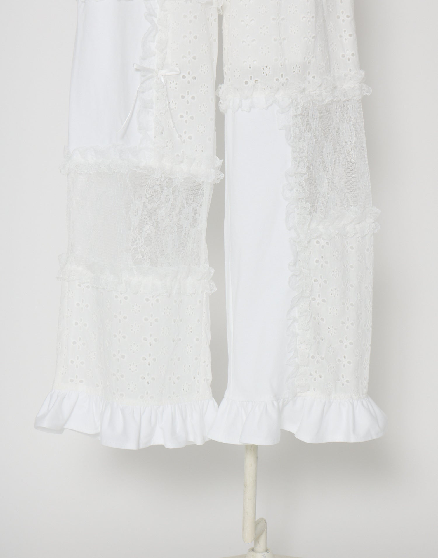 Lolime patchwork lace frill pants