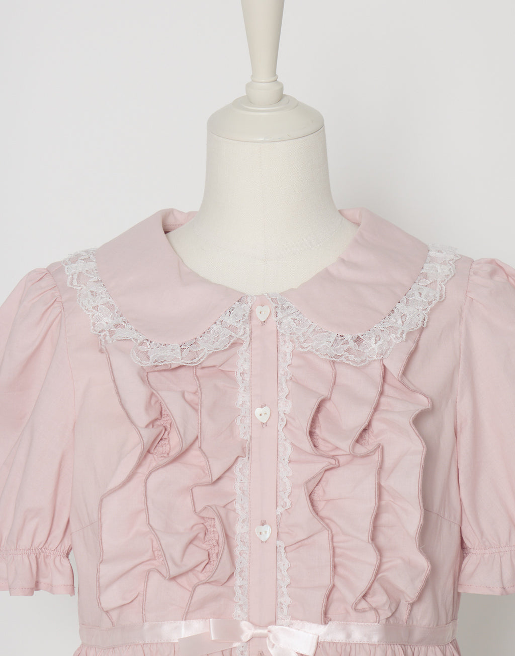 Lolime ribbon puff sleeve ruffle blouse